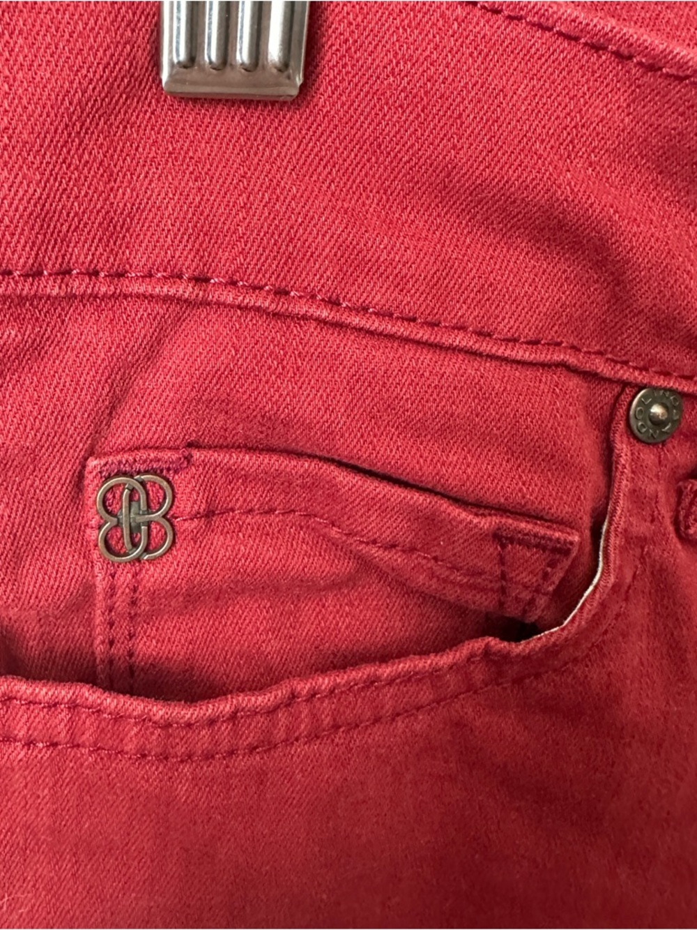 Bandolino Deep Red Corduroy Slim Straight Pants - Picture 3 of 8